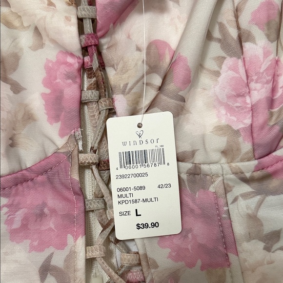 Windsor Pink and Cream Floral Bustier - Picture 2 of 5